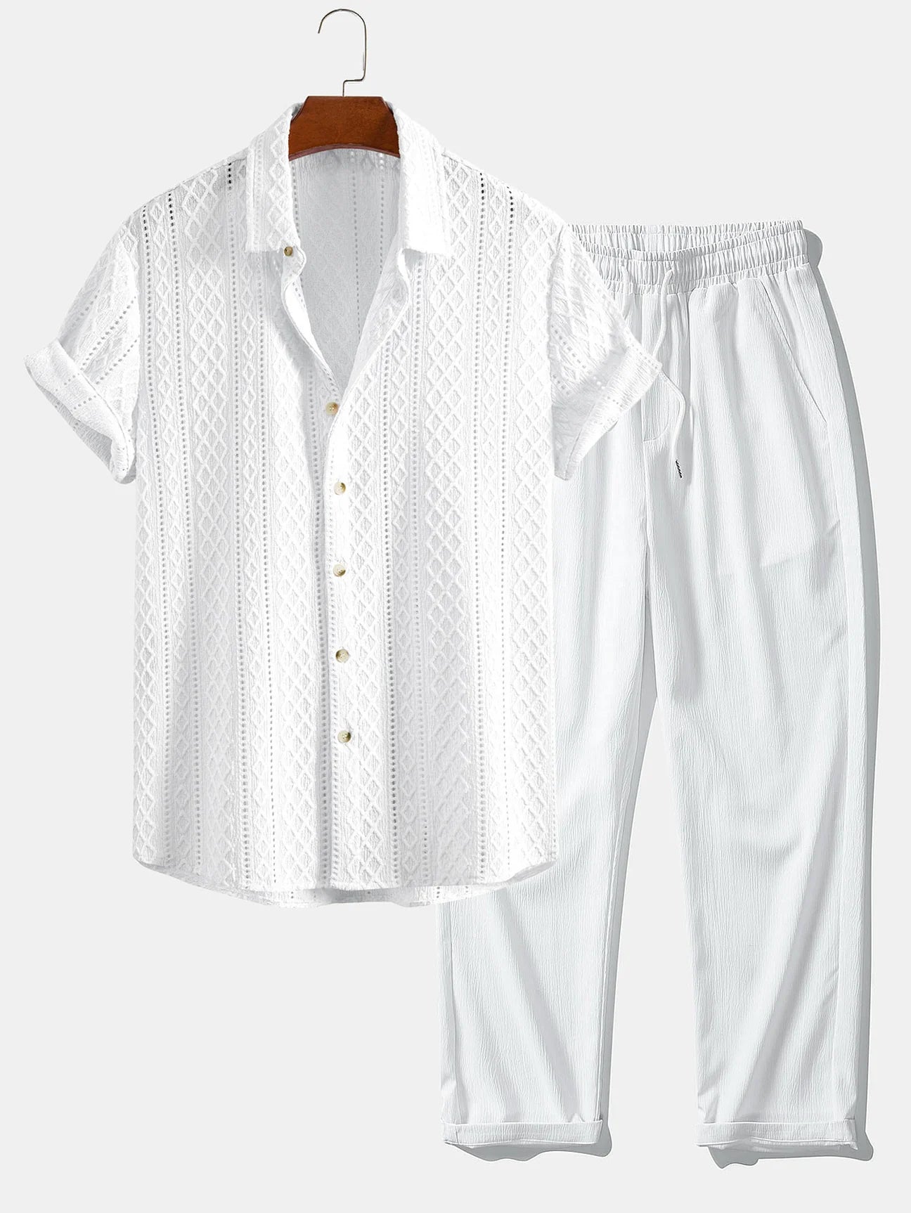 Conjunto premiun Geometrico de camisa y pantalon recto