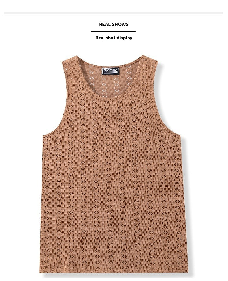 Camiseta sin mangas bordada en varios colores.
