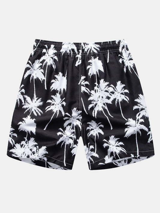 Pantalones cortos de natación con estampado de palmera