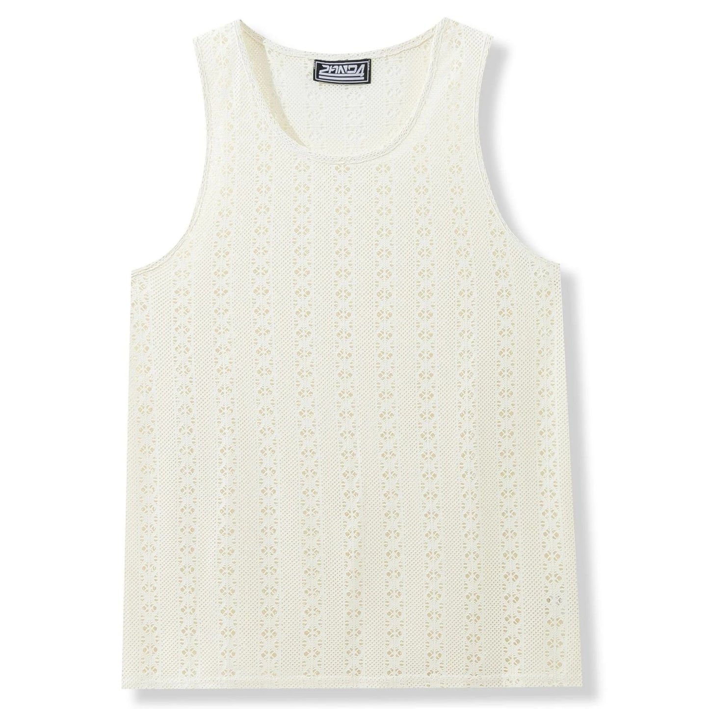 Camiseta sin mangas bordada en varios colores.